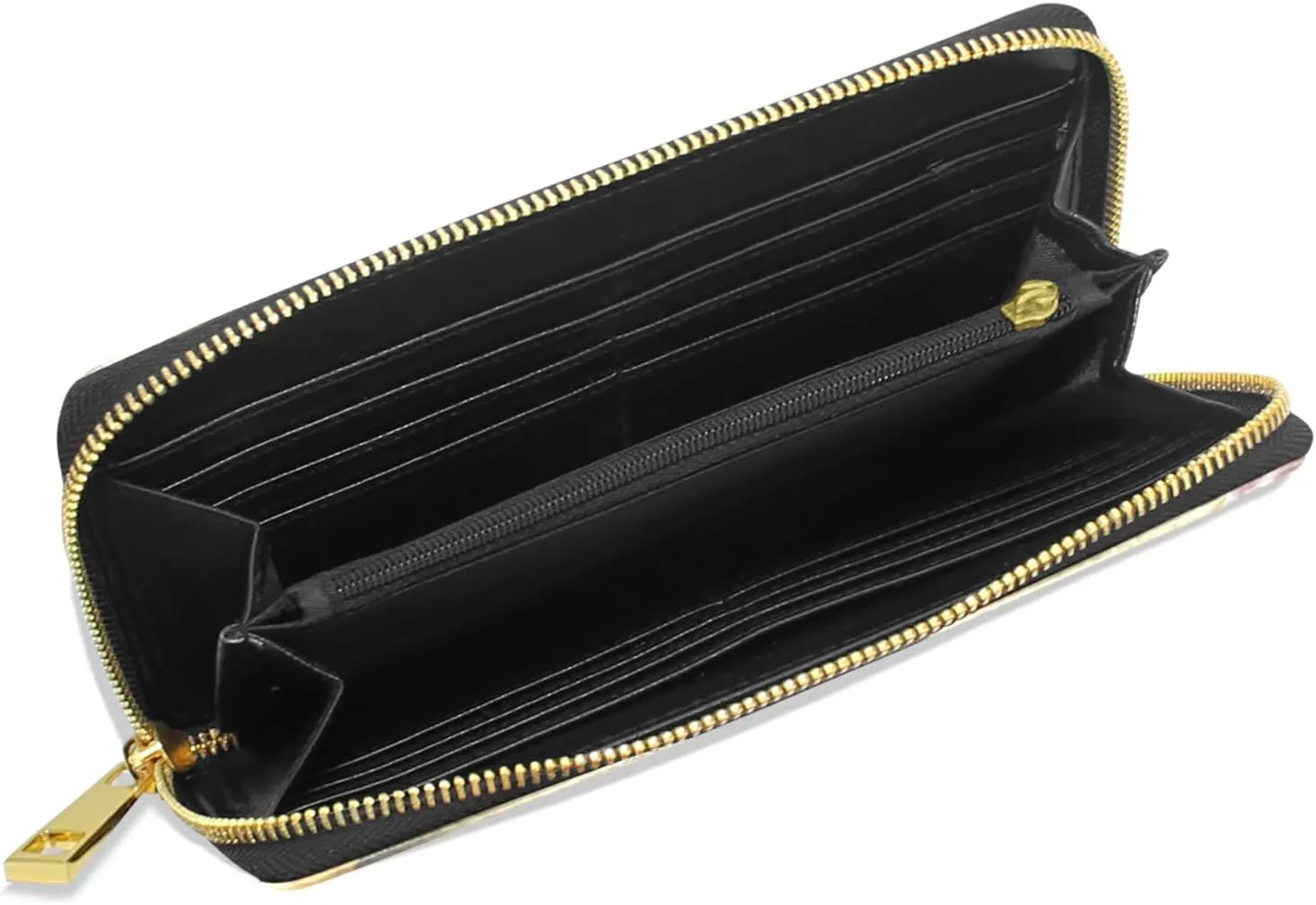 Oyihfvs Vintage Red wine White Glasses Red Leaf Grapes Leather Long Wallet Organizer with Zipper Purse Clutch Bag for Women Men