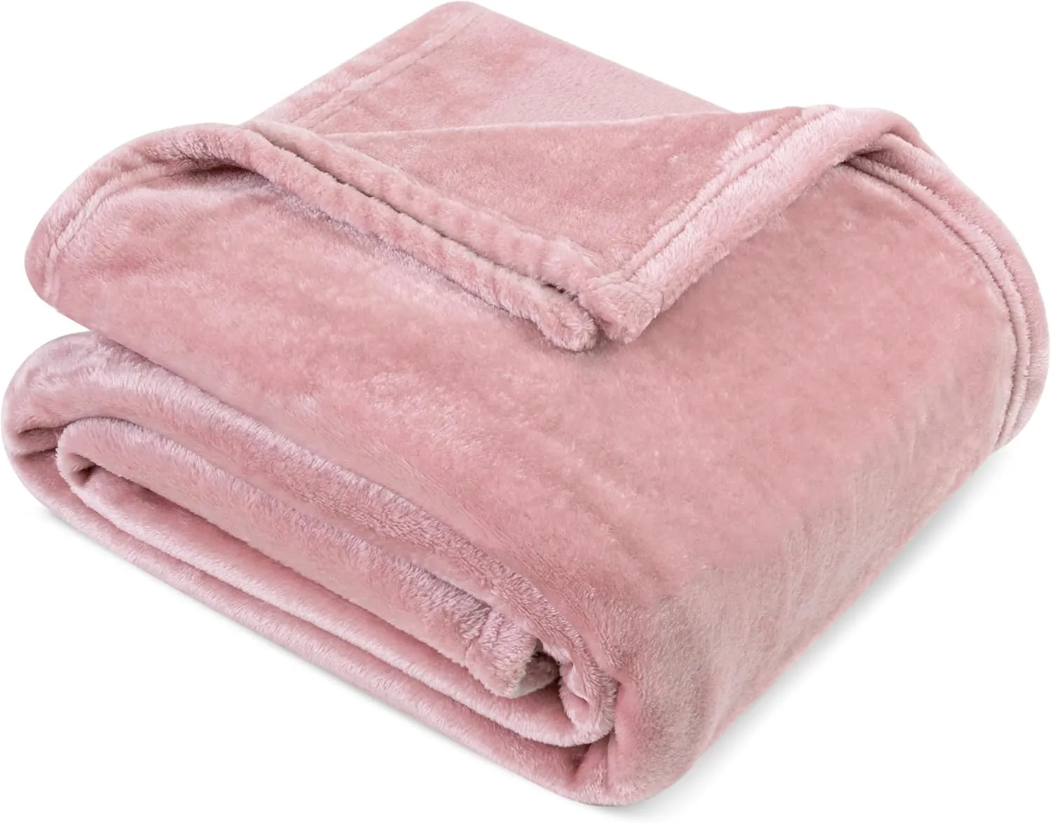 PAVILIA Blush Pink Fleece Throw Blanket for Couch Twin Size, Pink Super Soft Fuzzy Flannel Throw for Sofa, Luxury Plush Microfiber Blanket Twin Bed, Home Decorative Velvet Gift Blanket, 60x80