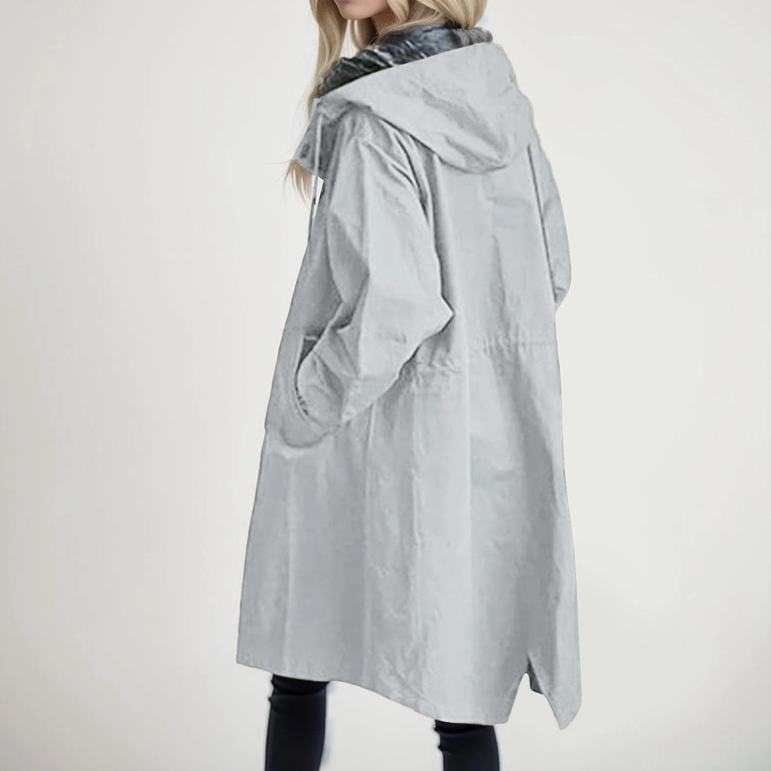 PeQAQ Women's Trench Coat Long Double-Breasted Fall Fashion Windbreaker Jackets 2023 Classic Lapel Slim Overcoat Outerwear