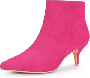 Perphy Pointed Toe Kitten Heels Ankle Booties Stiletto Heels Ankle Boots for Women