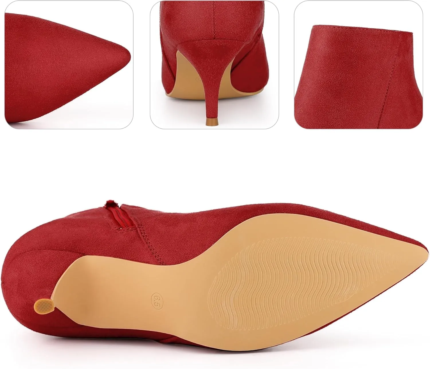 Perphy Pointed Toe Kitten Heels Ankle Booties Stiletto Heels Ankle Boots for Women