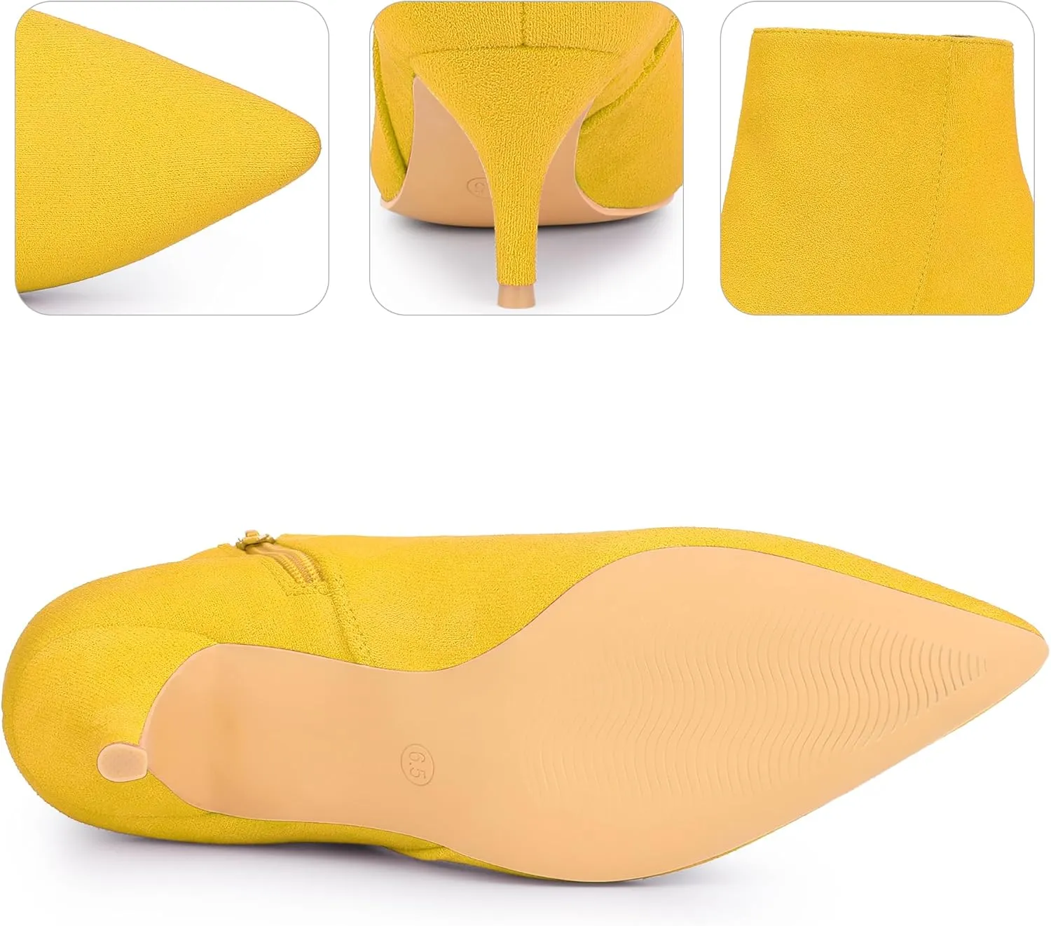 Perphy Pointed Toe Kitten Heels Ankle Booties Stiletto Heels Ankle Boots for Women
