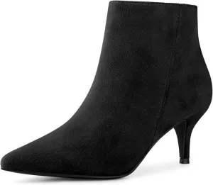 Perphy Pointed Toe Kitten Heels Ankle Booties Stiletto Heels Ankle Boots for Women