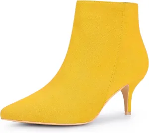 Perphy Pointed Toe Kitten Heels Ankle Booties Stiletto Heels Ankle Boots for Women