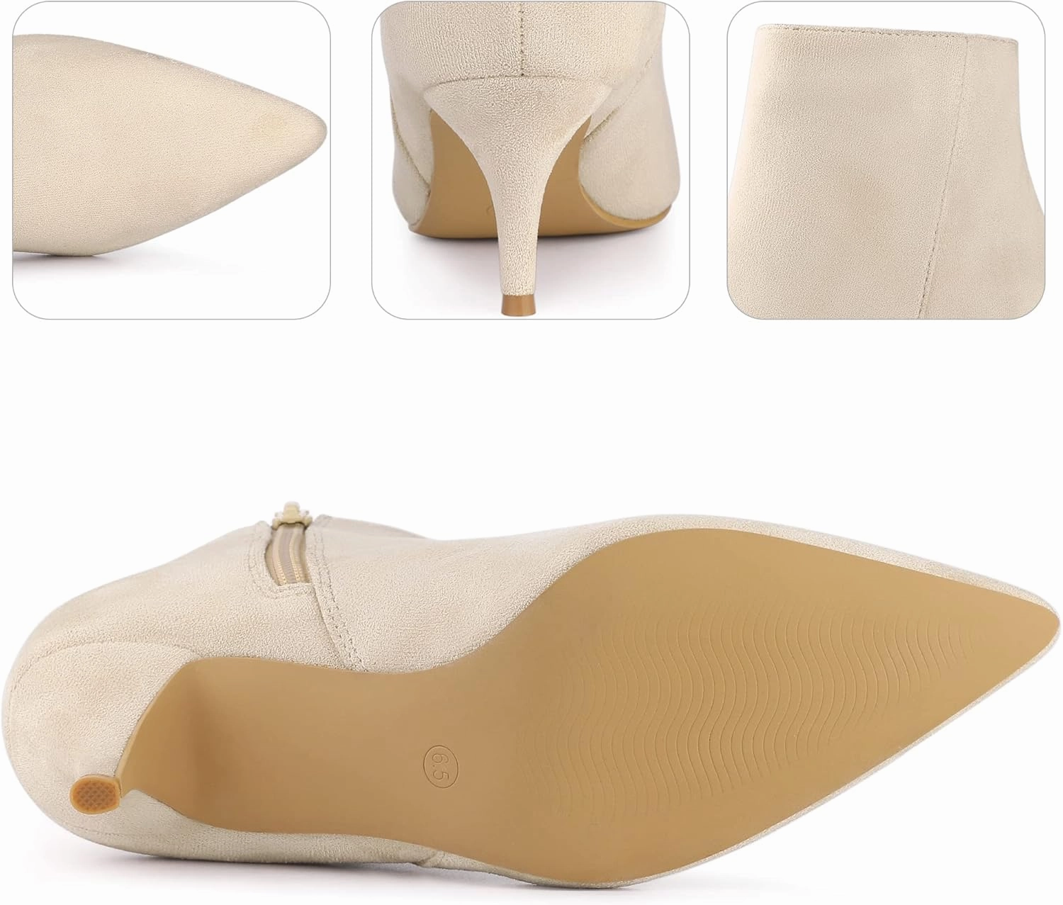 Perphy Pointed Toe Kitten Heels Ankle Booties Stiletto Heels Ankle Boots for Women