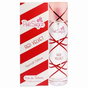 Pink Sugar Red Velvet Perfume for Women, Eau de Toilette, Body Mist, Sweet and Fruity Long-Lasting Scent, Notes of Floral, Strawberry, and Caramel