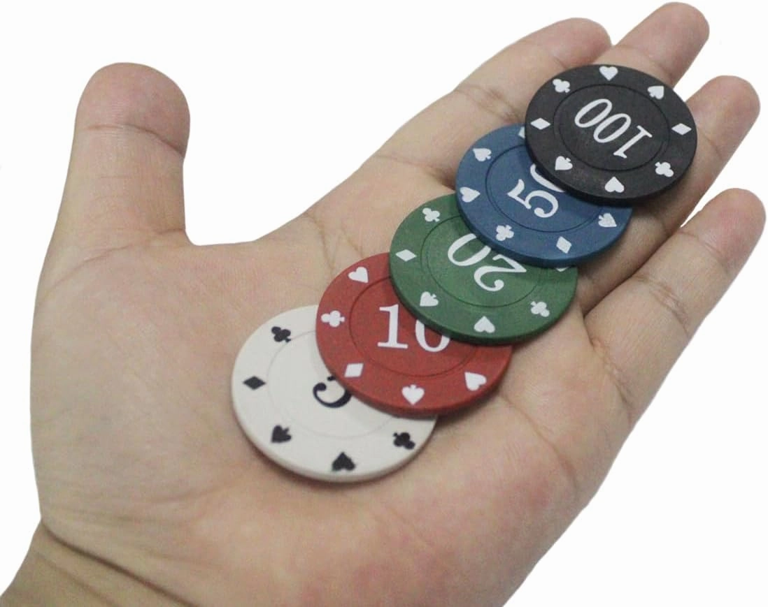 Poker Chips Set,Poker Chips with Denominations,Plastic Learning Counters Disks
