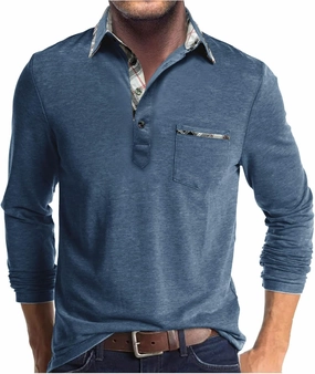 Polo Shirts for Men Loose Fit Solid Lightweight Button T-Shirts Casual Stylish Long Sleeve Henley Pullover Tee Tops