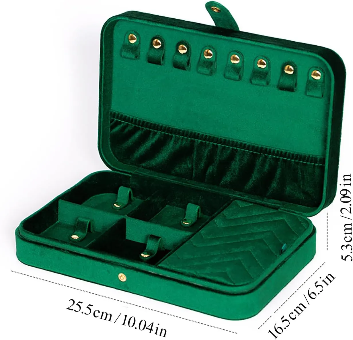 Premium Velvet Jewelry Box, Travel Jewelry Organizer with Hidden Compartments, Jewelry Storage Box, Jewelry Stand Organizer for Earrings, Necklaces, Bracelets, Rings ,Milk coffee,25.5*16.5*5.3