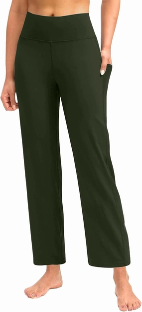 Pull on Yoga Pants for Women Athletic Workout Gym Pants Casual Loose Fit Wide Leg Lounge Pants Trousers with Pockets