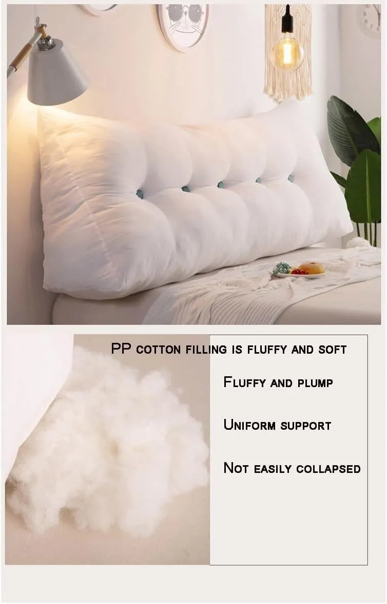 Queen Pillow Headboard Pillow Fleece Wedge Headboard Pillow, Triangular Headboard Reading Pillow, Washable Backrest Positioning Sofa Bed Support Cushion ( Color : Pink , Size : Twin:100*20*50cm )