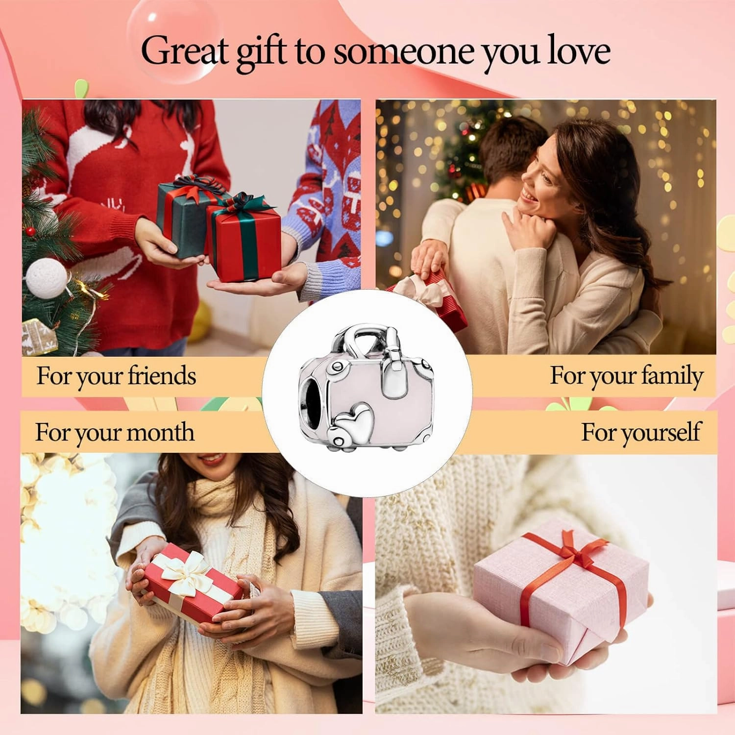 Queen Happy Birthday Hot Air Balloon Family Puppy Charm 925 Sterling Silver Charms for Bracelets and Necklaces Mother's Day Charms for Women