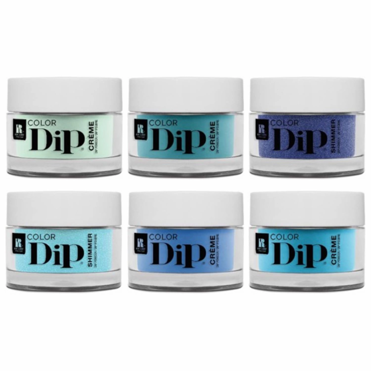 RC Red Carpet Manicure Color Dip Bundle Blue/Green – Vibrant Set, 0.3 oz Each – Long-lasting, Easy to Use, No UV/LED Needed, Non-Irritating Formula, Salon Quality Nails at Home, 6pcs.