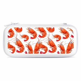 Red Crawfishes Red Lobsters EVA Carrying Case Compatible for Switch Hard Shell Cute Protective Game Bag White-style