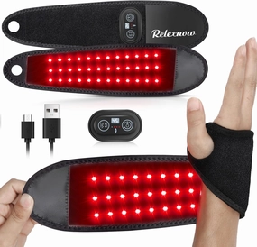 Red Light & Infrared Light for Hands Wrist，Wearable Red Light Wrist Wrap with 72 Beads for Hands for Faster Recovery & Pain Relief