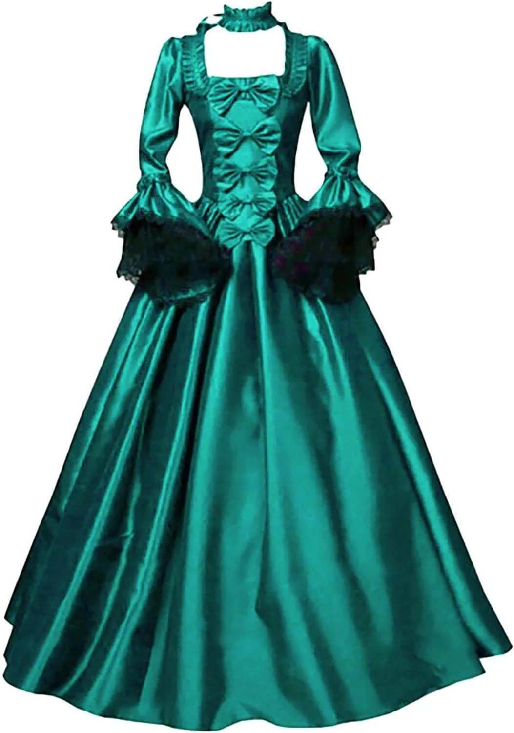 Renaissance Costume Womens Medieval Rococo Dress Gorgeous Princess Vampire Over Dress Goth Ball Gown Halloween Costumes