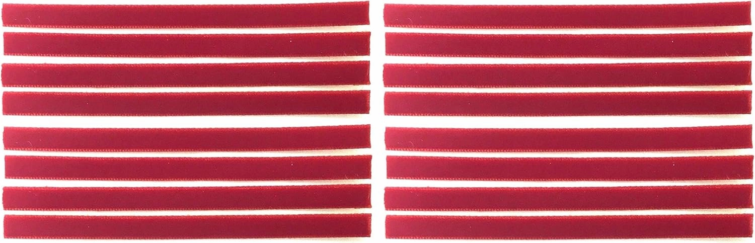 Replacement VPI Strips (Qty. 16) Velvet/Felt 3M Adhesive Okki Nokki Vinyl Record - (Red)