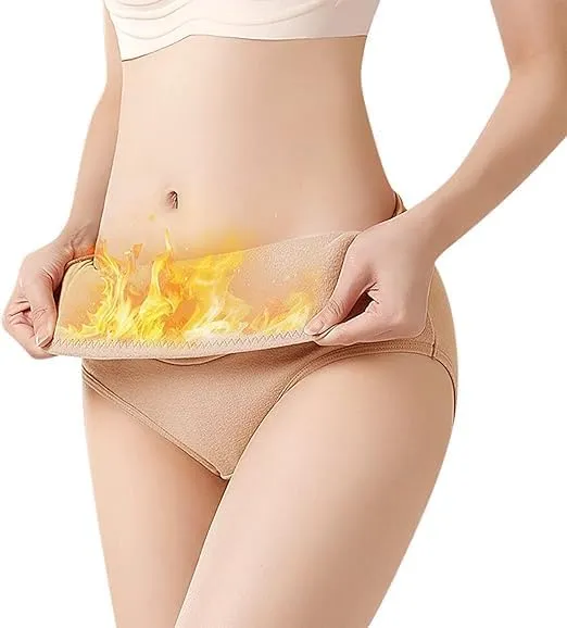 Ropa interior térmica gruesa y polar,Ropa interior de algodón de cintura alta para mujeres y niñas,Calor del vientre