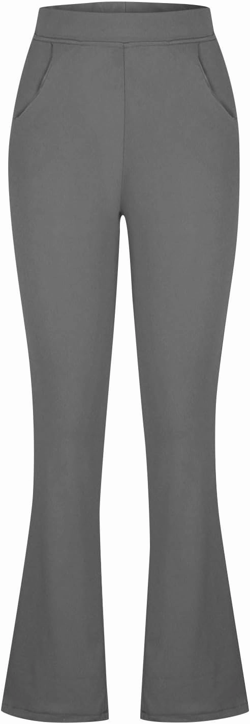 Ruziyoog Women's Fleece Lined Pants Flare Yoga Pants for Women Thermal Warm Bootcut Leggings Hiking Yoga Pants for Winter