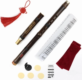 Separable two sections plug in Brown Vertical purple Bamboo Flute Key G Traditional Chinese Musical Instrument update level Woodwind Music Instrument Xiao