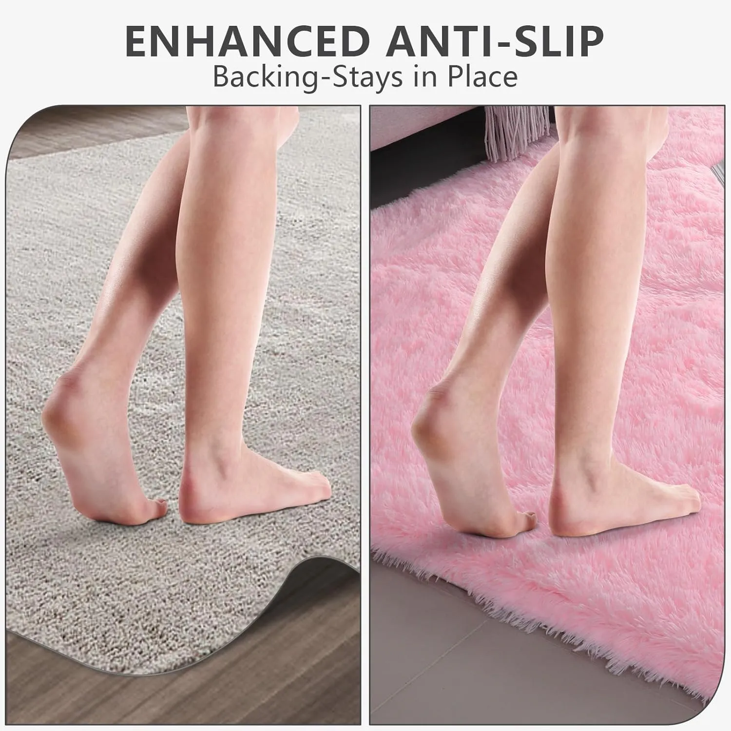 Shag Area Rugs for Bedroom Living Room,4X6 Ultra Soft Fluffy Area Rugs for Dorm, Indoor Carpet Nursery Rugs for Kids Girls Room Home Decor,Pink
