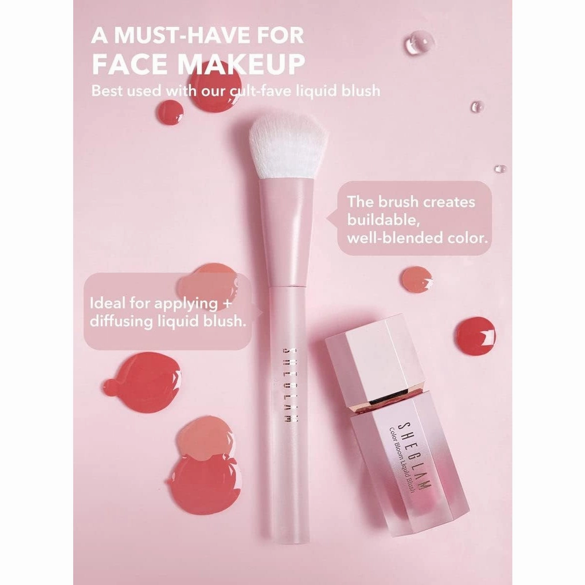 SHEGLAM Color Bloom Liquid Blush Brush - Pink