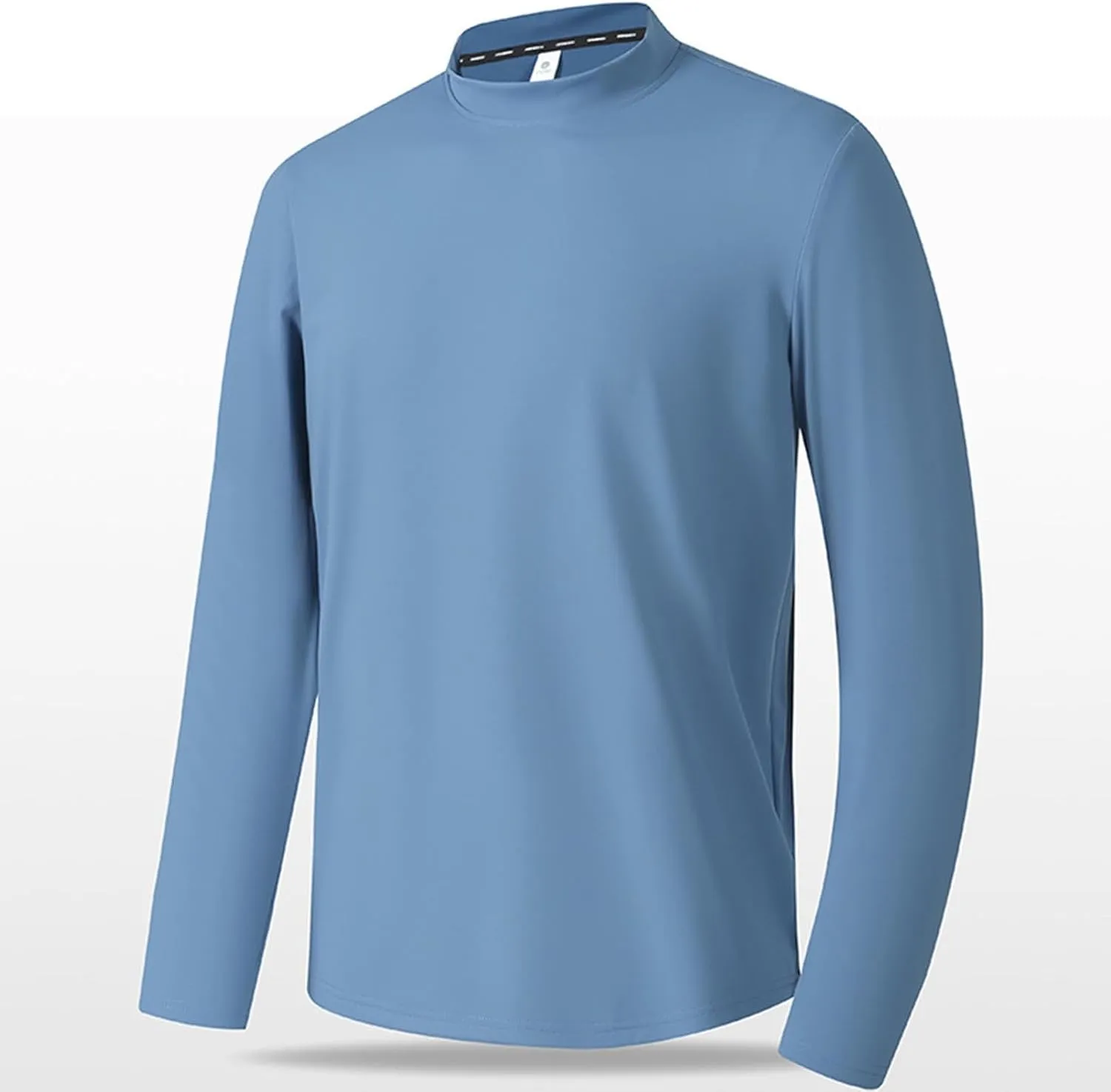 Shirts for Men Fashion Long Sleeve Mock Neck Solid Casual T-Shirt Regular-Fit Athletic Gym Workout Tee Top Pullover