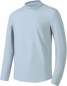 Shirts for Men Fashion Long Sleeve Mock Neck Solid Casual T-Shirt Regular-Fit Athletic Gym Workout Tee Top Pullover