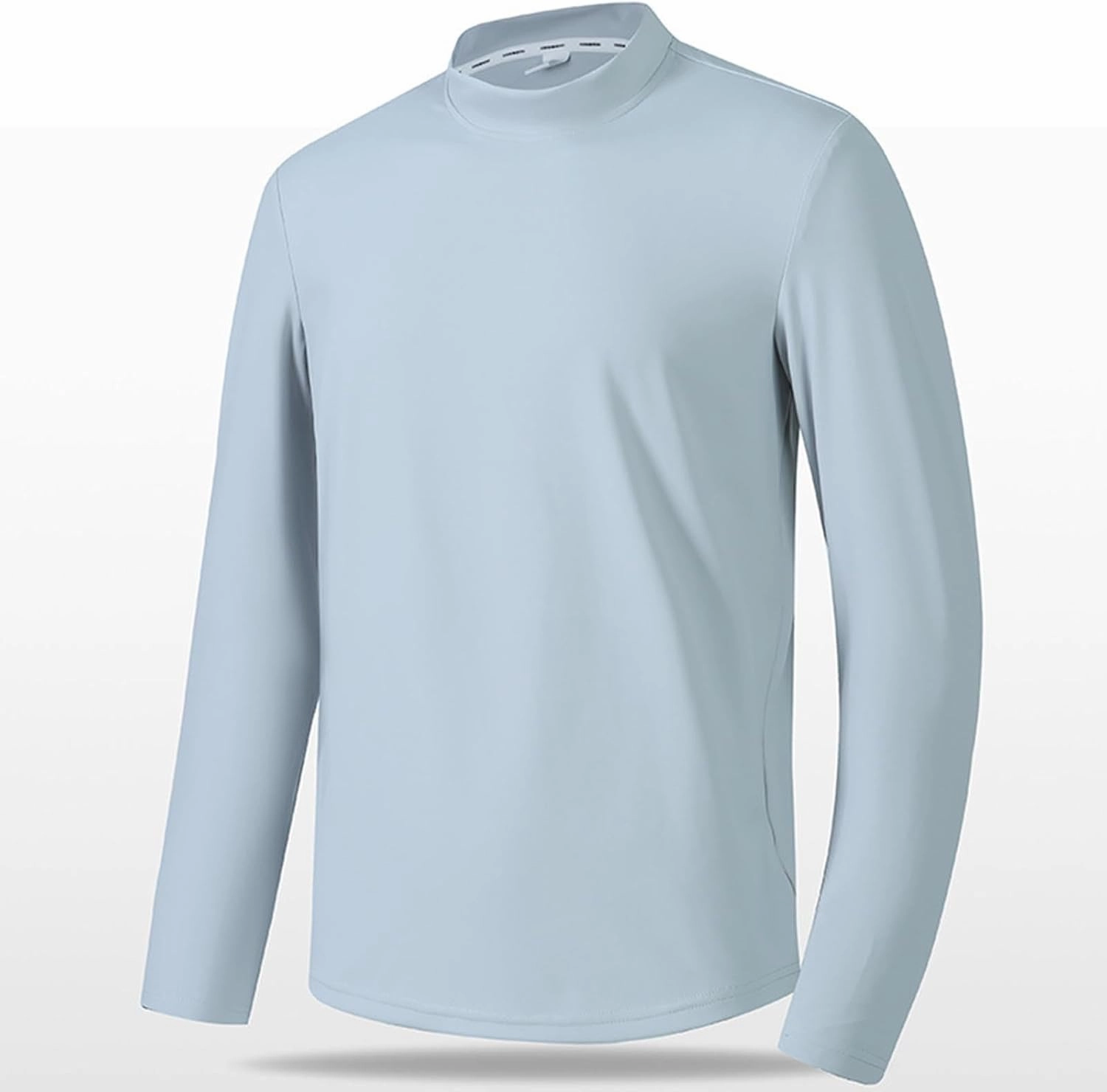 Shirts for Men Fashion Long Sleeve Mock Neck Solid Casual T-Shirt Regular-Fit Athletic Gym Workout Tee Top Pullover