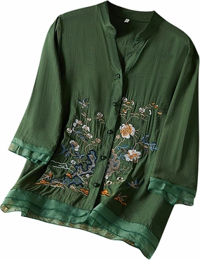 Shirts for Women 2025 Summer Trendy V Neck Roll up Sleeve Tops Boho Button Down Blouses Beach Swimsuit Coverup