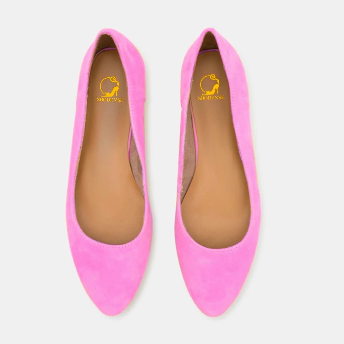 SHODENSE Women Pointed Toe Flats Shoes Suede Slip On Ballet Flats Comfortable Low Wedge Heel Office Work Shoes Ladies Girls Classic Basic Daily Flat Shoes Club Church Driving Flats Spring 4-11 M US
