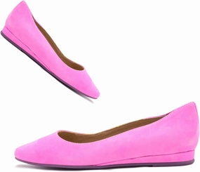 SHODENSE Women Pointed Toe Flats Shoes Suede Slip On Ballet Flats Comfortable Low Wedge Heel Office Work Shoes Ladies Girls Classic Basic Daily Flat Shoes Club Church Driving Flats Spring 4-11 M US