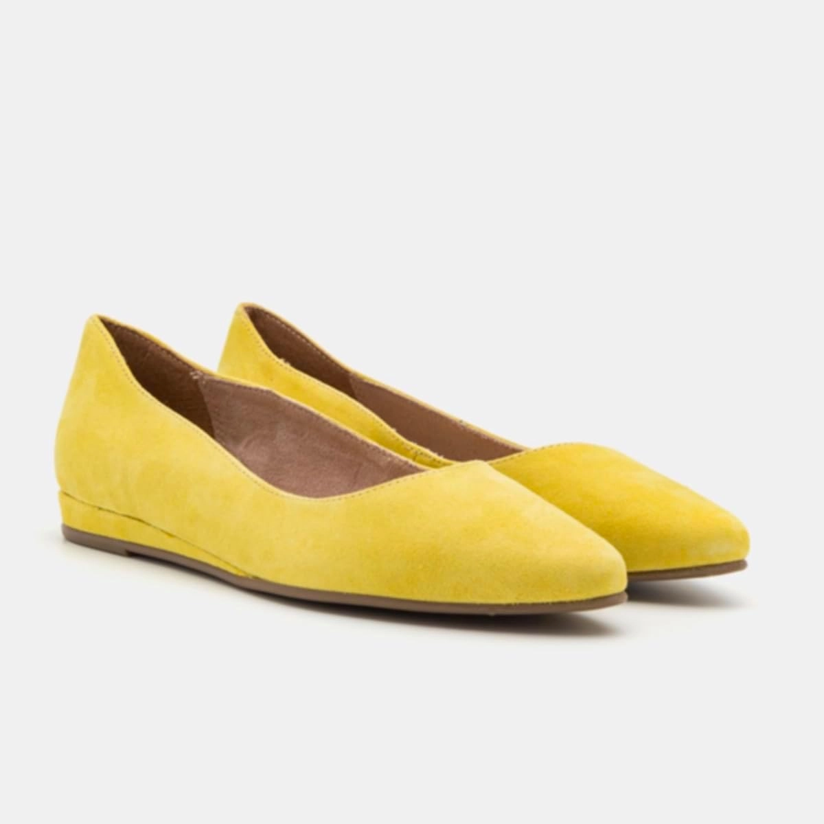 SHODENSE Women Pointed Toe Flats Shoes Suede Slip On Ballet Flats Comfortable Low Wedge Heel Office Work Shoes Ladies Girls Classic Basic Daily Flat Shoes Club Church Driving Flats Spring 4-11 M US