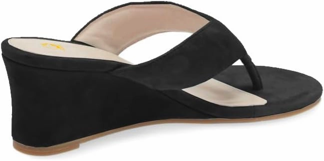 SHODENSE Women Wedge Heel Flip Flop Mules Open Peep Toe Suede Thong Sandals Mid Chunky Heels Flip-Flops Comfy Square Round Toe Slide Slippers Backless Slip On Summer Shoes Daily Party Office 4-11 M US