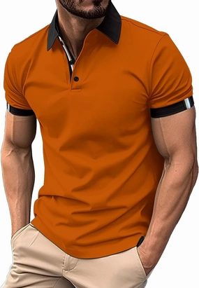 Short Sleeve Classic Polo Shirts for Men 3 Button V-Neck Golf Shirt Solid Color Athletic Business Work Gym Basic Tees