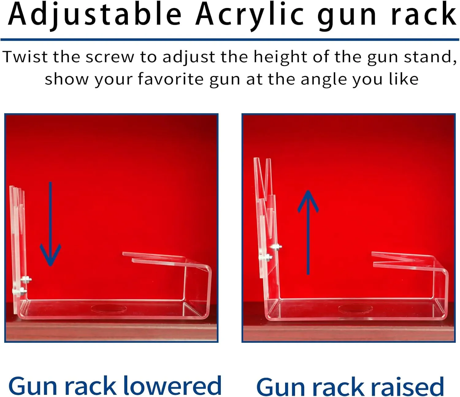 Single Handgun Pistol Revolver Gun Display Case Wall Mount Lockable Black Felt Wood Cabinet w/ 98% UV Protection Acrylic Clear Door Gun Shadow Box Stand Rack Holder