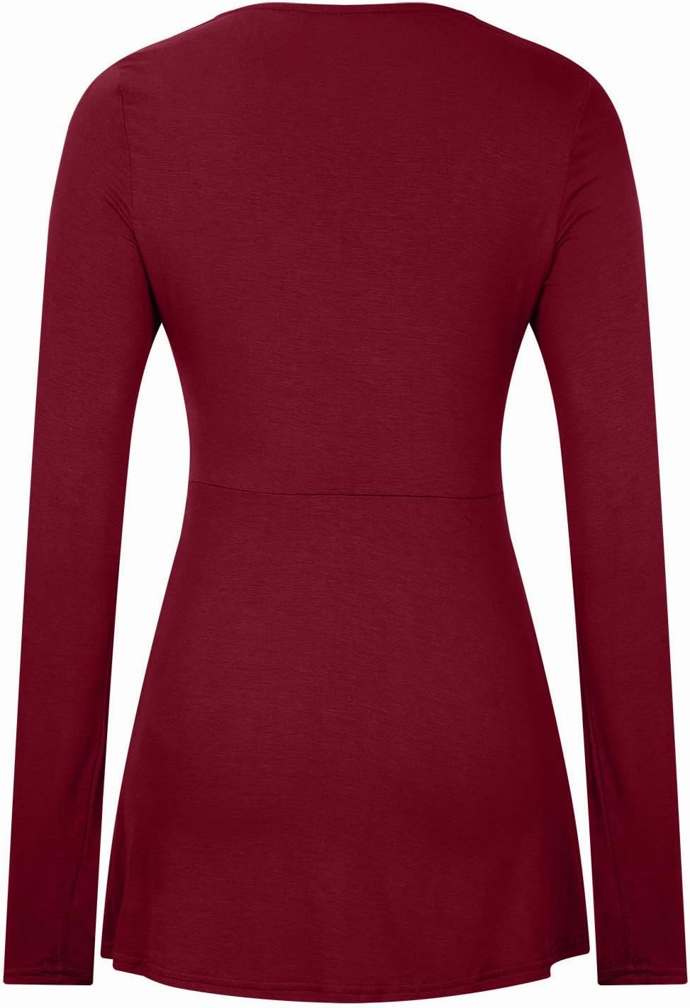 SMIDOW Womens Sexy Twist Front v Neck Tops Trendy Spring Long Sleeve Shirts Solid Casual Loose Comfy Pleated Blouse