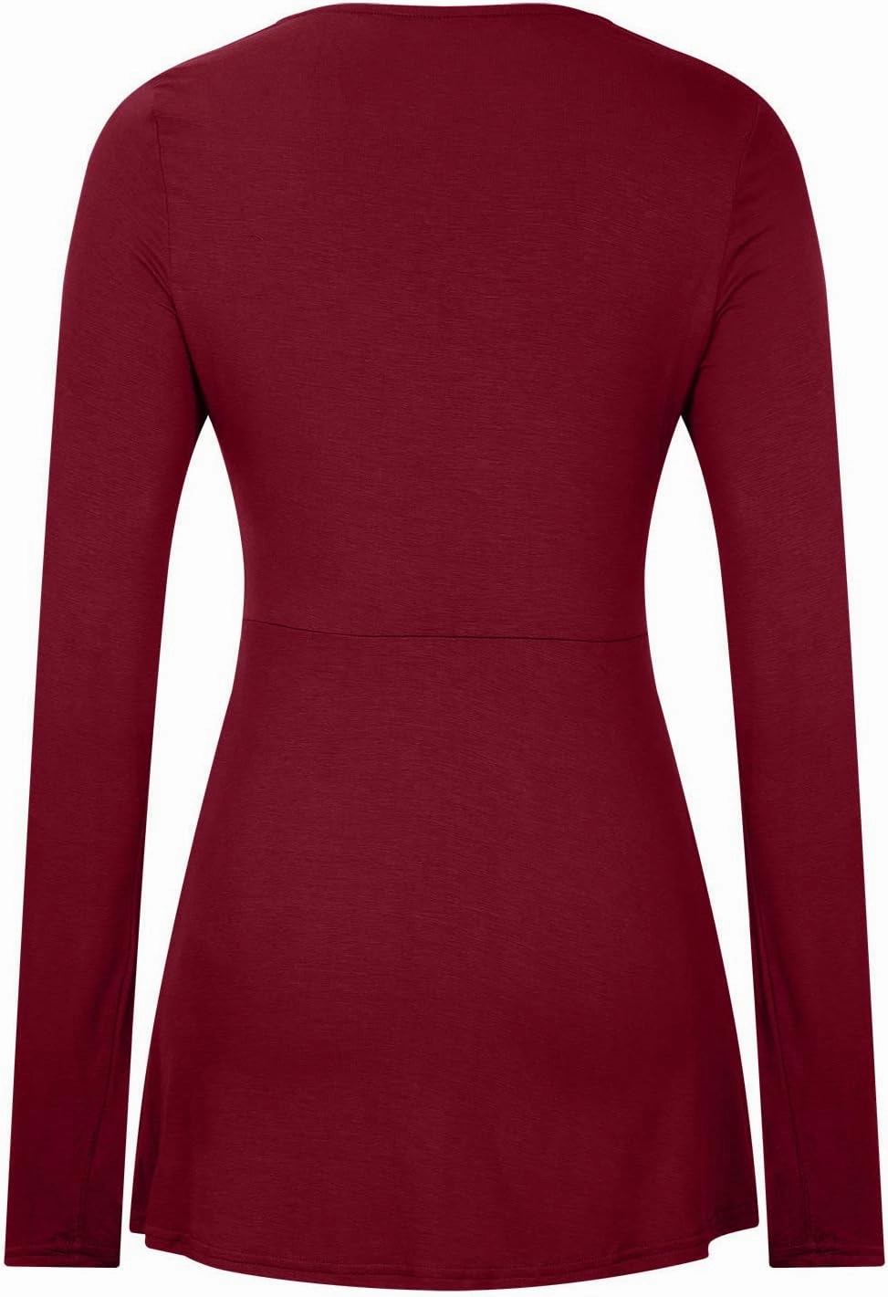 SMIDOW Womens Sexy Twist Front v Neck Tops Trendy Spring Long Sleeve Shirts Solid Casual Loose Comfy Pleated Blouse