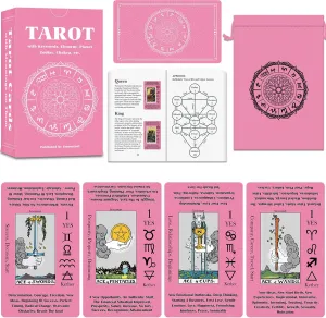 Smoostart Tarot Cards for Beginners with Meanings On Them, Tarot Cards Deck with Guide Book, Comes with Exquisite Storage Bag
