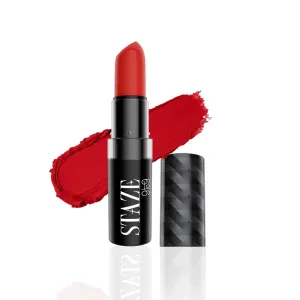 Stazee 9to9 Velvet Kiss Lipstick, Matte   Intense Color Lipstick, 12H Long Stay, Moisturizing & Lightweight Formula, 04 Red Set Go - 3.8g