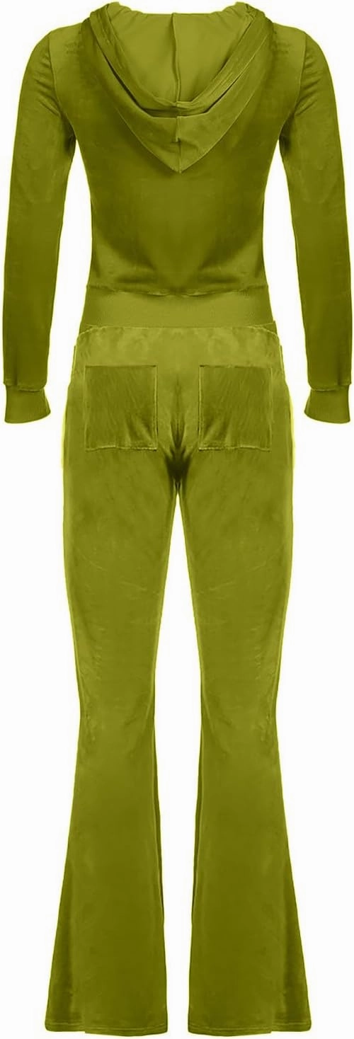 Stessotudo Lounge Sets for Women Zip Up Casual 2 Piece Pant Sets Long Sleeve Hooded Sweatshirts Comfy Velvet Fashion Outfits