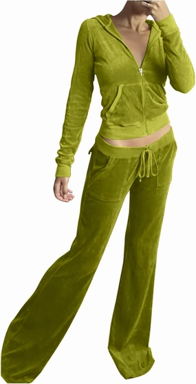 Stessotudo Lounge Sets for Women Zip Up Casual 2 Piece Pant Sets Long Sleeve Hooded Sweatshirts Comfy Velvet Fashion Outfits