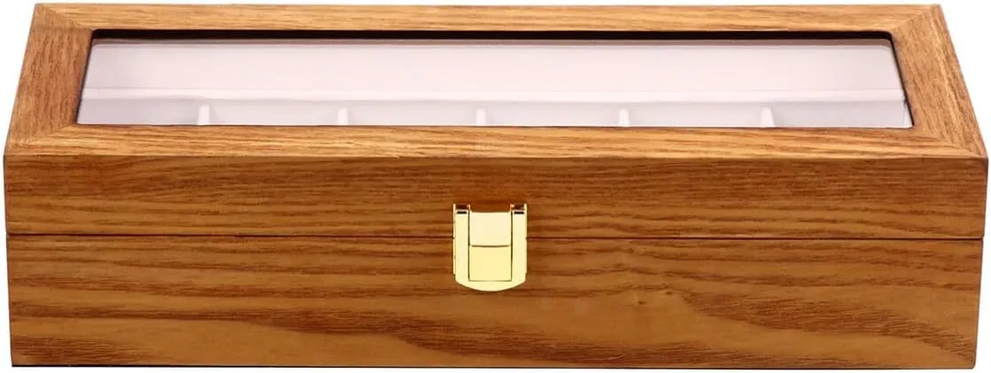 STOBAZA 1pc Slot Wooden Watch Box Organizer Removable Pillows Elegant Watch Storage Case for Home Display Support Pillows Window Design Stylish and Easy to Clean