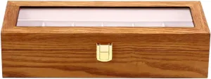 STOBAZA 1pc Slot Wooden Watch Box Organizer Removable Pillows Elegant Watch Storage Case for Home Display Support Pillows Window Design Stylish and Easy to Clean