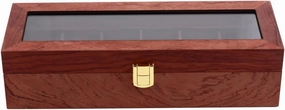 STOBAZA 1pc Vintage Wooden Watch Storage Box Slots Organizer Transparent Window Removable Pillows for Easy Cleaning Elegant Display Case for Watches and Accessories