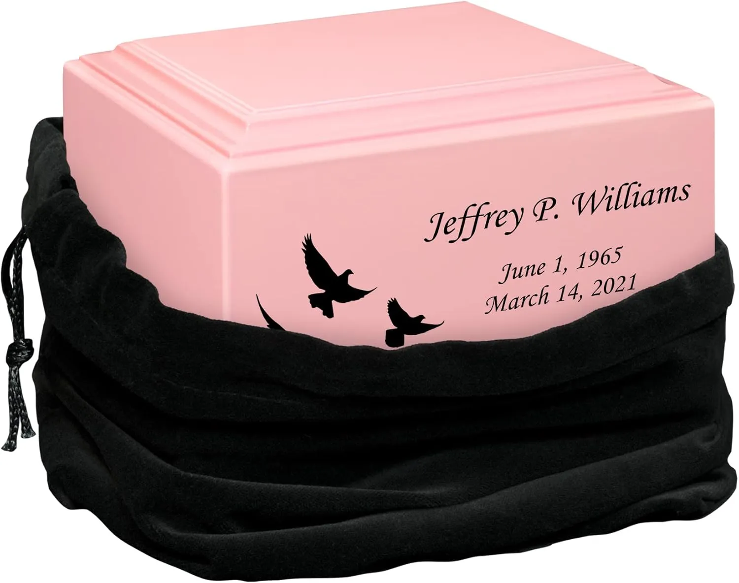 Stonewood Medium Custom Engraved Dove Cremation Urn for Human Ashes - Composite Wood Cremation Urn for Adult Ashes - 110 Cubic Inch Capacity - Personalization Included