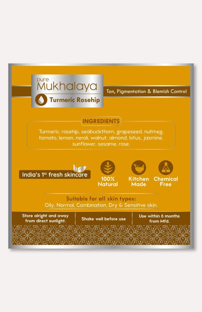 strongPure Turmeric Rosehip Mukhalaya 30mlstrong briTan Pigmentation  Blemish Controli