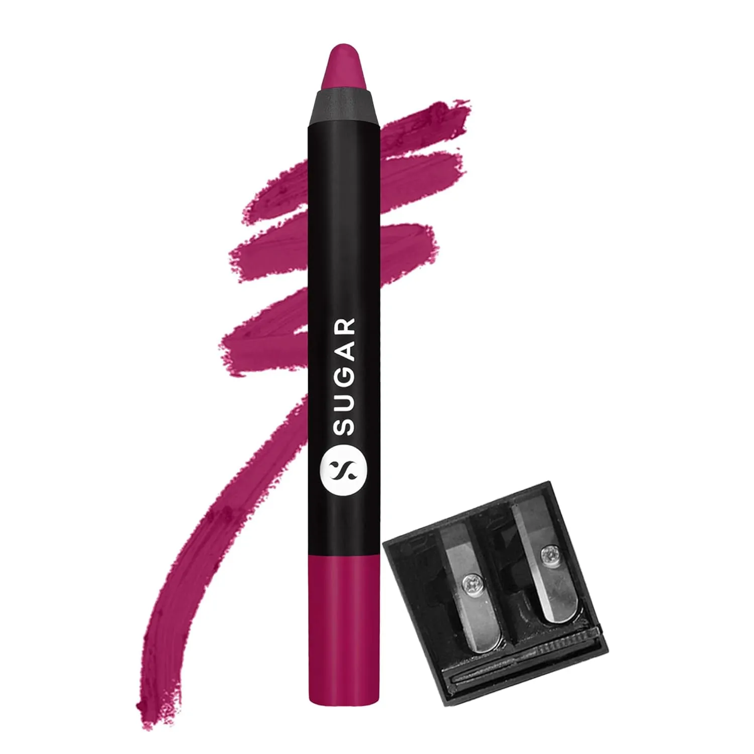 SUGAR Cosmetics Matte As Hell Crayon Lipstick - 21 Rose Tyler (Light Fuchsia/Deep Rose)