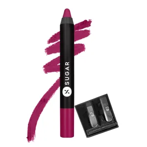 SUGAR Cosmetics Matte As Hell Crayon Lipstick - 21 Rose Tyler (Light Fuchsia/Deep Rose)