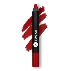 SUGAR Cosmetics Matte As Hell Crayon Lipstick35 Claire Redfield (Pure red) with SharpenerHighly pigmented, Creamy Texture, Long lasting Matte Finish